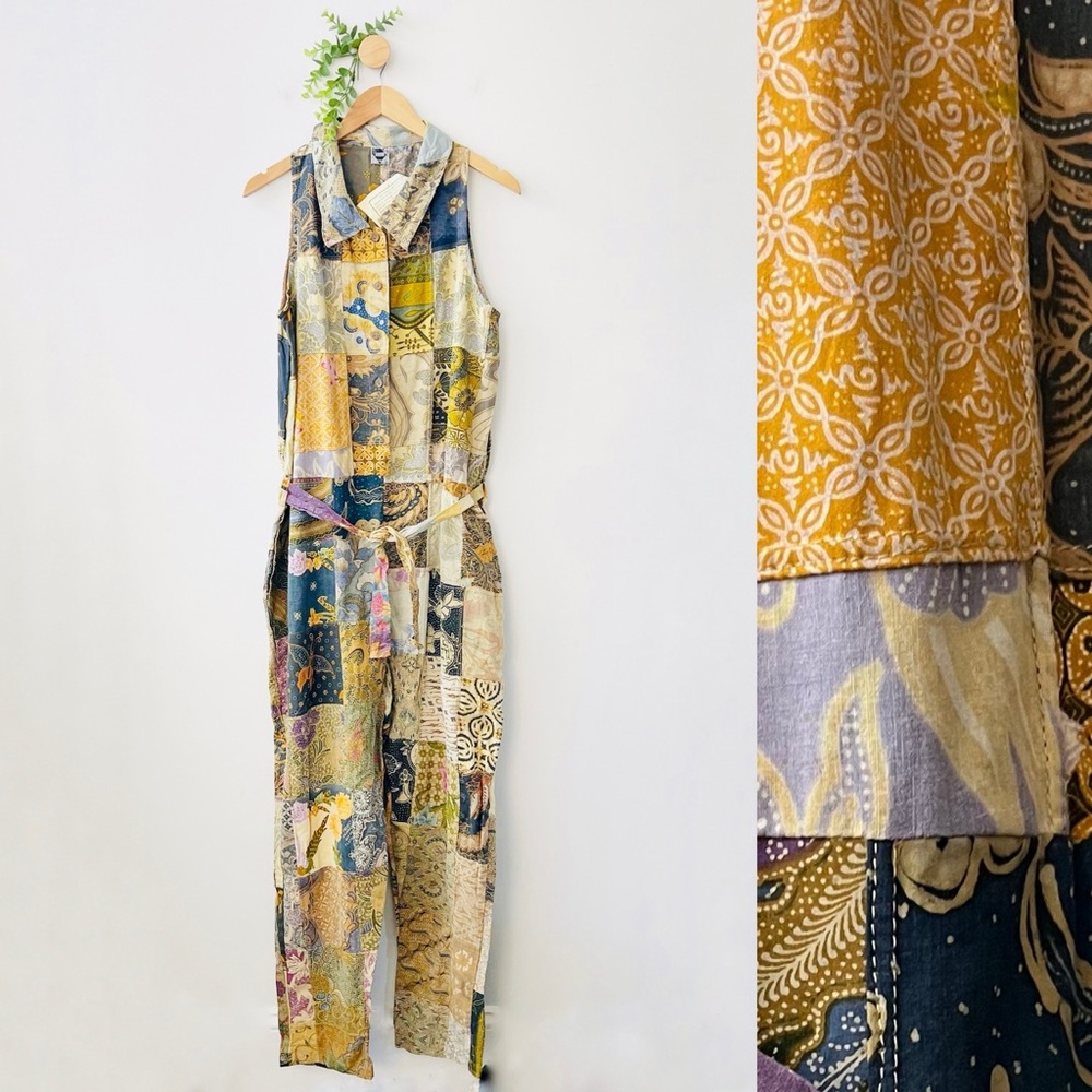 PatchArt NWT Boho Hippie Patchwork Art To Wear Jumpsuit Romper